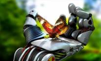 Бабочка на руке робота