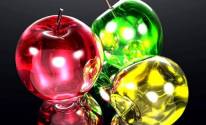 3D прозрачные яблоки
