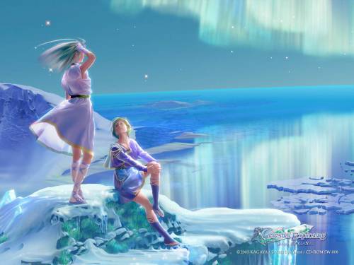 Девушки на берегу зимнего моря - 3D
