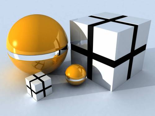 3D кубы и шары - 3D