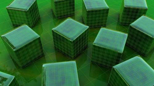 Зеленые кубики - 3D