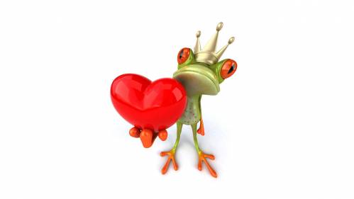 Жаба с сердечком - 3D