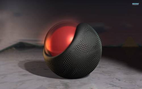 Красная сфера в кобуре - 3D