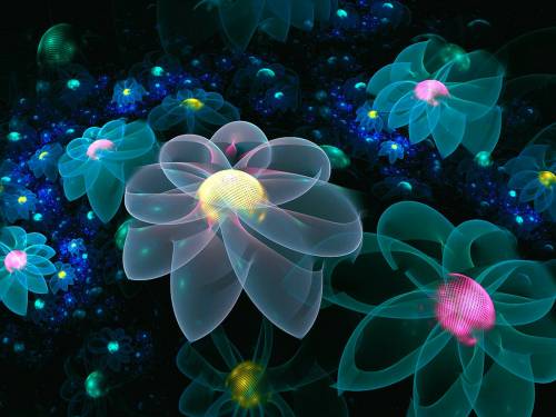 Светящиеся в темноте цветы - 3D