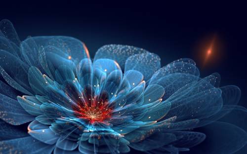 Красивый, цветок, светящийся - 3D