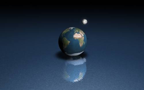 3D глобус земли и луна - 3D