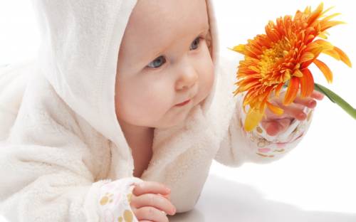 Фото ребенка с цветком - Дети