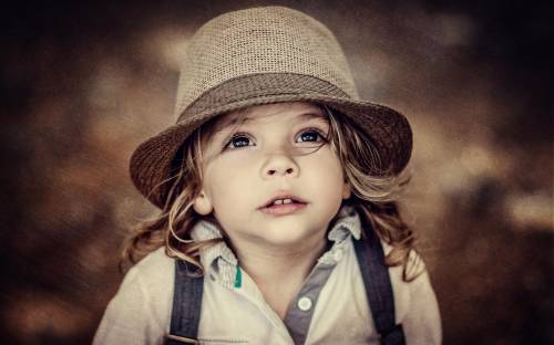 Девочка в шляпе, портрет, взгляд - Дети