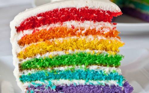 Торт, цветные слои - Еда