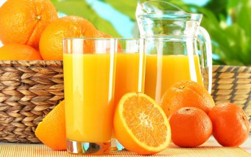 Апельсиновый сок, фрукты - Еда