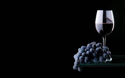 Вино, бокал, виноград - Еда