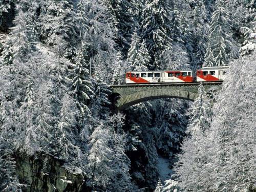 Поезд на природе - Зима