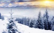 Природа, зима, горы, солнце