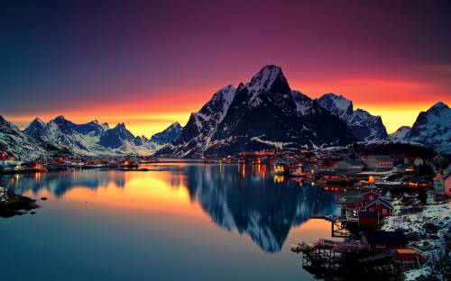 Норвегия, горы, озеро - Пейзажи