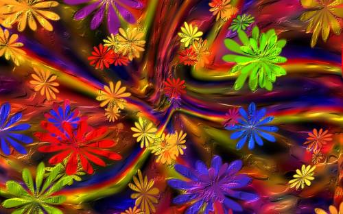 Цветы, лепестки, краски - Абстракции