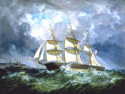 Картина шторм - Корабли
