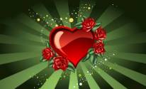5 красных роз и сердце