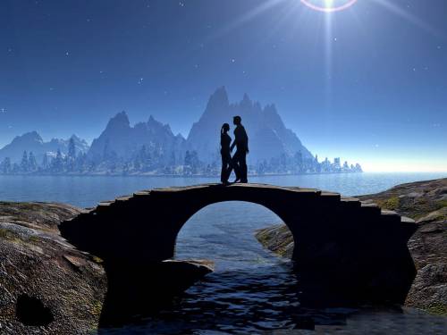 Пара на мосту - Любовь