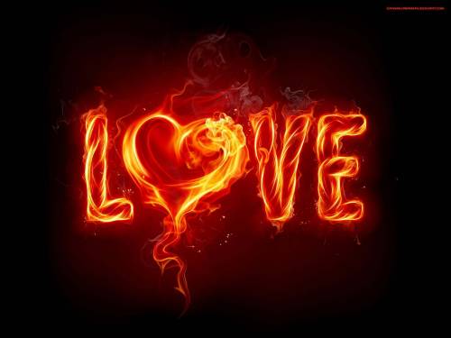Огненная надпись LOVE - Любовь