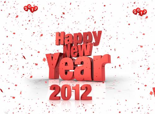 3D надпись Happy New Year c 2012 - Праздники