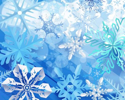 Бело-голубой фон со снежинками - Праздники