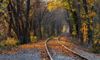Природа, осень, железная дорога