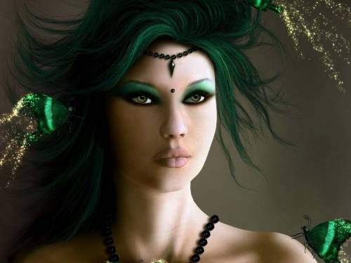 Девушка с зелеными волосами - Фэнтези