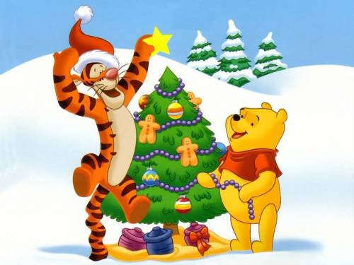 Тигра и Пух с новым годом - Детские