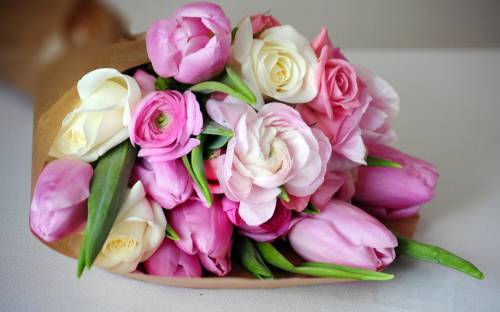 Лютики, тюльпаны, букет - Цветы