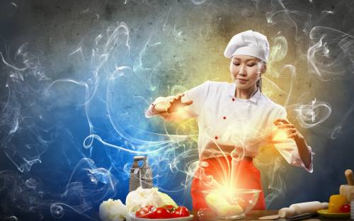 Азиатка, кухня, магия, девушка - Позитивные