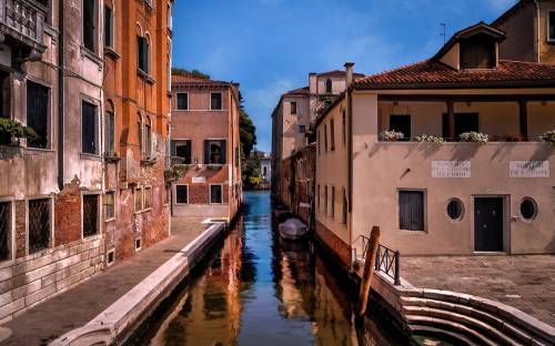 Лодка, канал, Венеция - Города