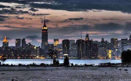 Небоскребы Нью-Йорка ночью - Города